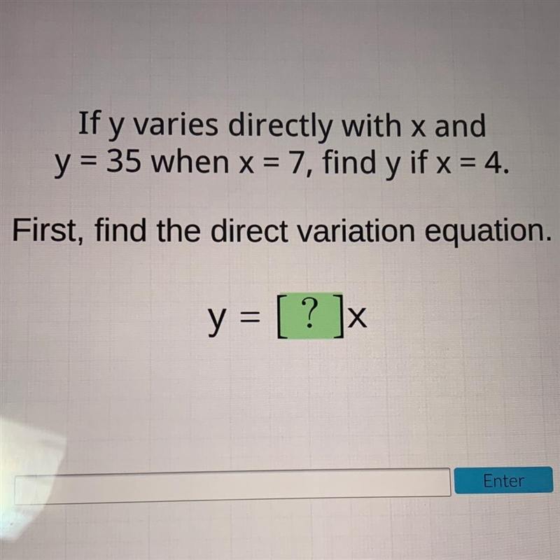 Find the direct variation equation-example-1