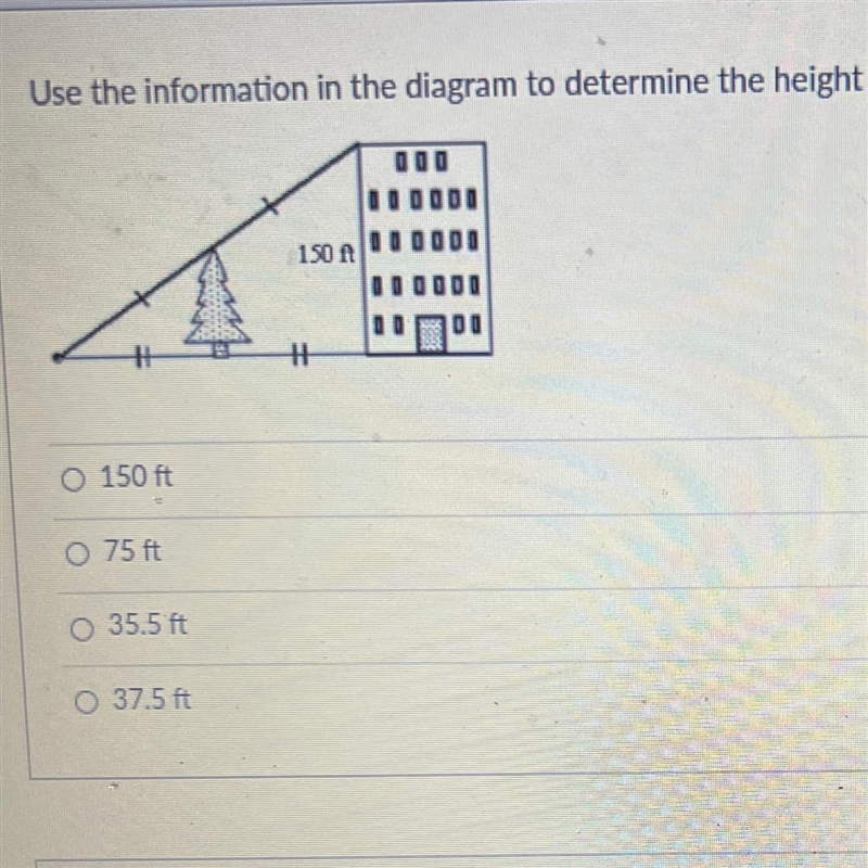 Use the information in the diagram to determine the height of the tree. The diagram-example-1