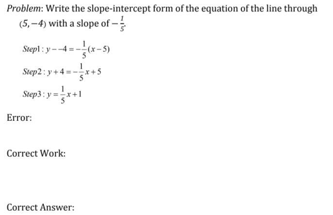 Find the error below and then solve the problem correctly.-example-1