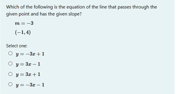 Which of the following is the equation of the line that passes through the given point-example-1