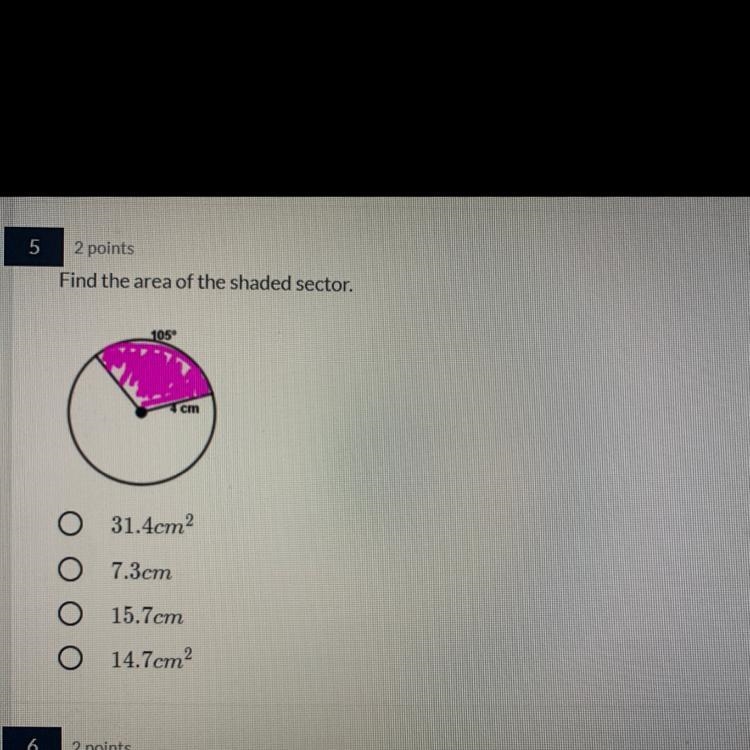 Find the area of the shaded sector-example-1