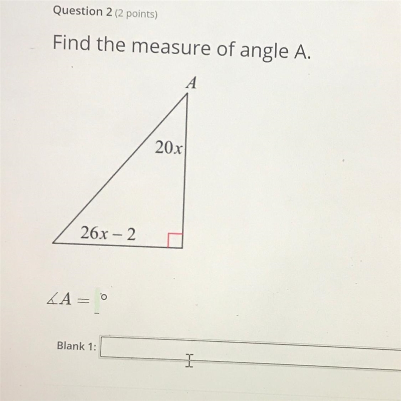 PLEASE HELPPPP!!! Find the measure of angle A-example-1