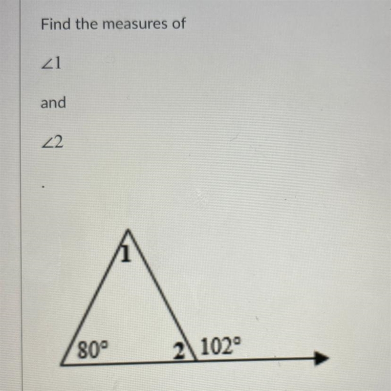 Find the measures of 21 and 22 80° 2102°-example-1