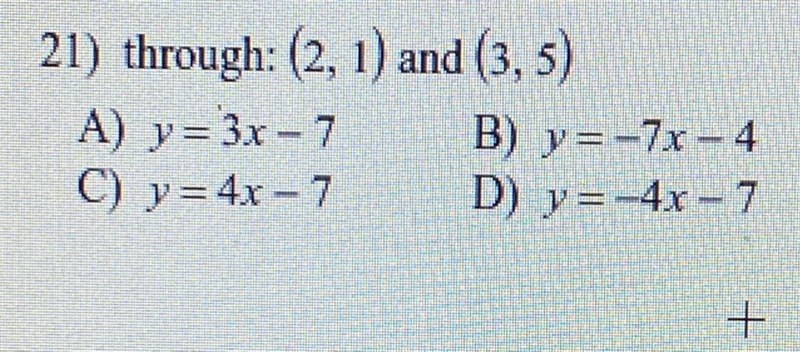 Write the slope-intercept form of the equation of the line through the given points-example-1