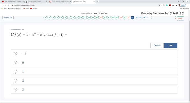 If f(x)=1−x 2 +x 3 , then f(−1)=-example-1