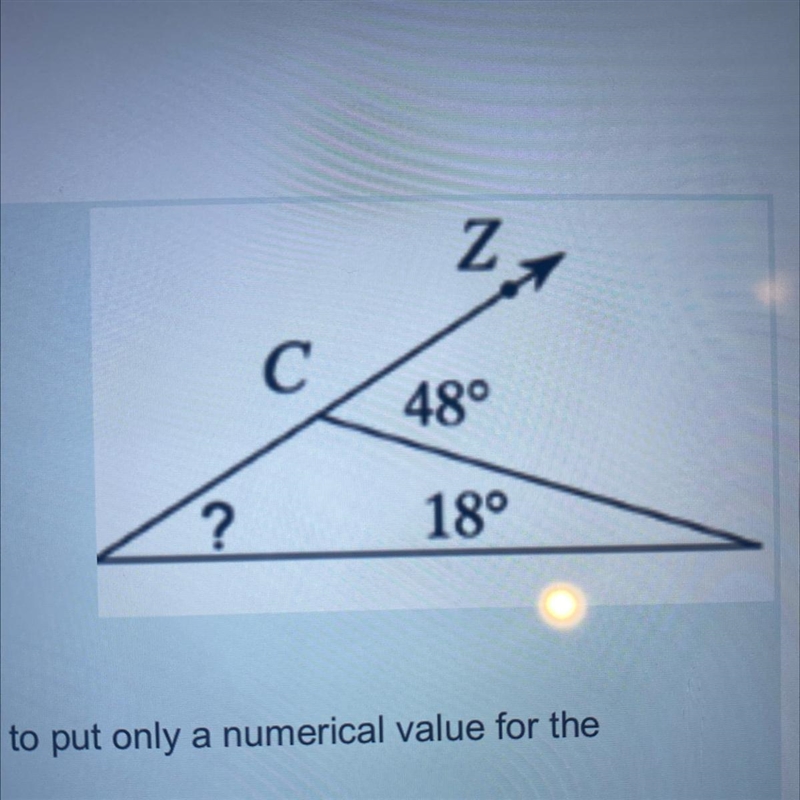 Determine the measure of the angle in ?-example-1