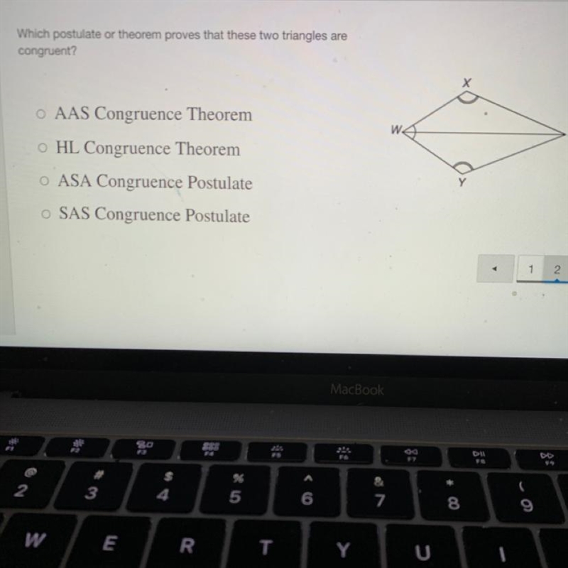 Which postulate or theorem proves that these two triangles are congruent? •AAS Congruence-example-1