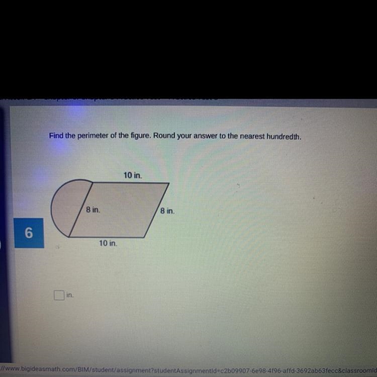 Find the perimeter of the figure. Round your answer to the nearest hundredth. RIGHT-example-1