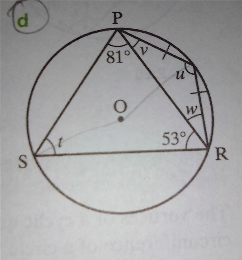 Find the lettered angles in each of the following. ( where a point o is given , it-example-1