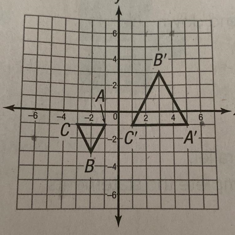 Describe a sequence of three transformations of ABC that will produce the image A-example-1