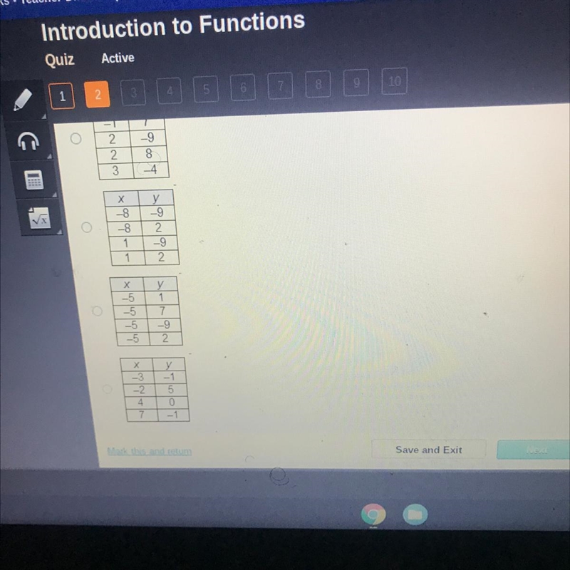 Which relation is a function of x?-example-1