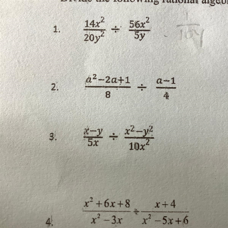 Divide rational algebraic expression-example-1