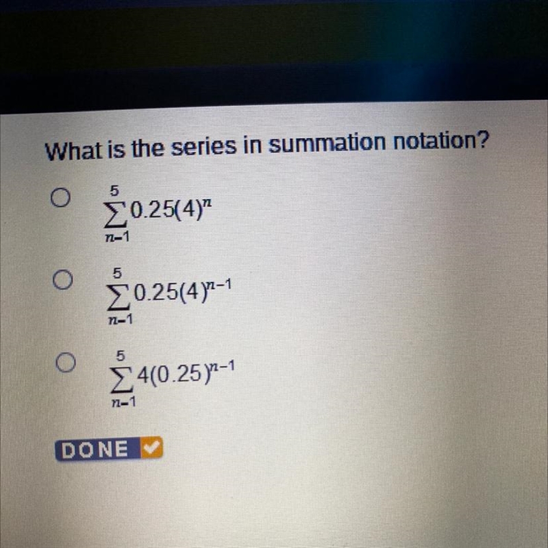 PLZZZ HURRY!! What is the series in summation notation?-example-1