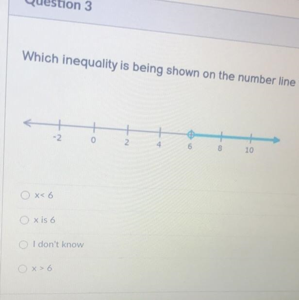 Which inequality is being shown on the number line ?-example-1