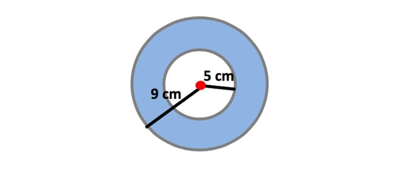 A company is designing a new logo involving 2 circles. What is the area of the shaded-example-1