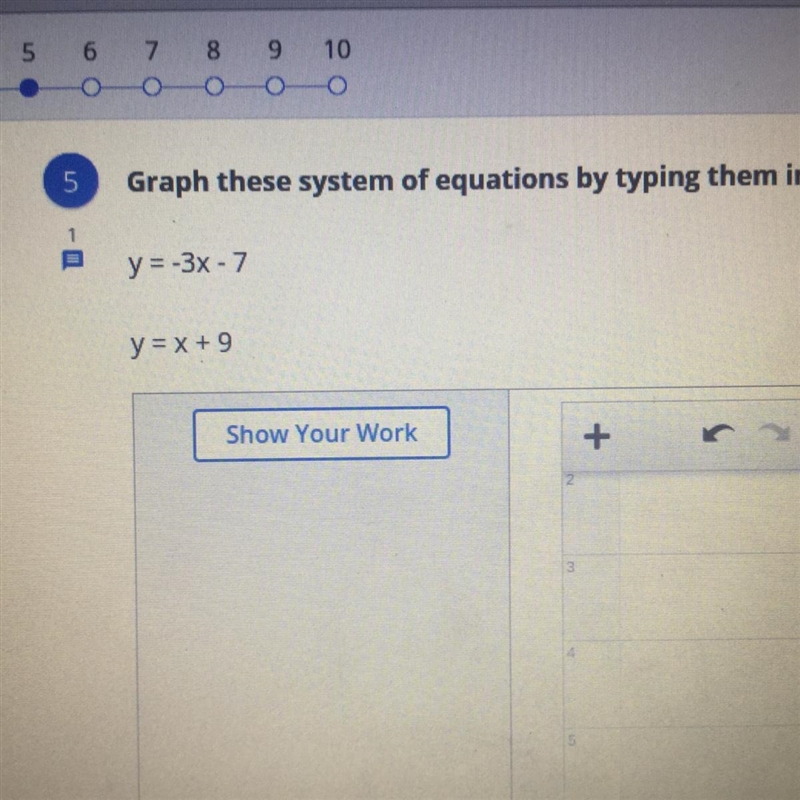 Graph these systems of equations y=-3x-7 y=x+9-example-1