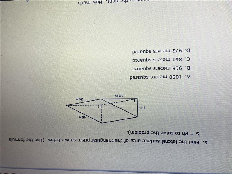 Find the lateral surface area of the triangular prism shown below. PLS HELP-example-1