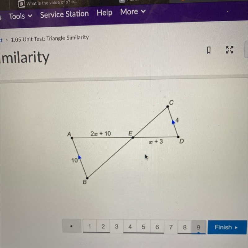 What is the value of x-example-1