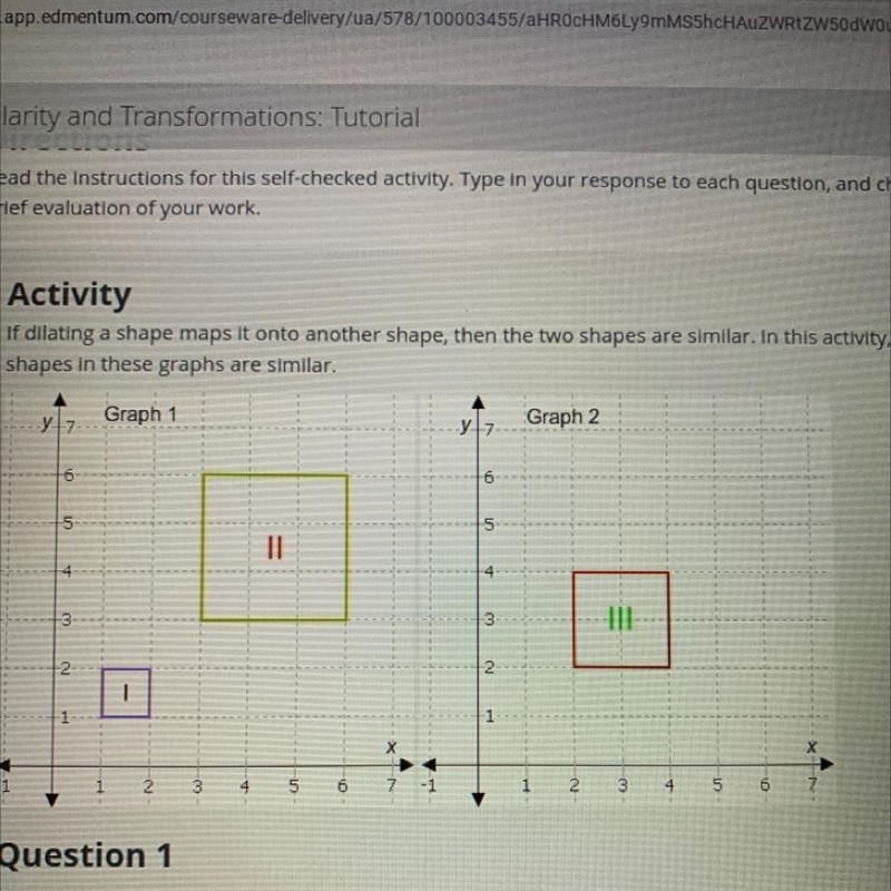 If shape 1 is similar to shape Il and shape II is similar to shape III, what does-example-1