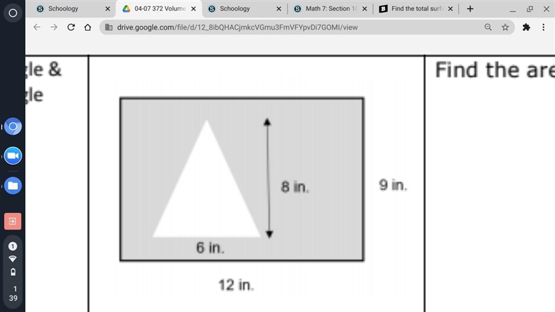 Find the area of the shaded-example-1