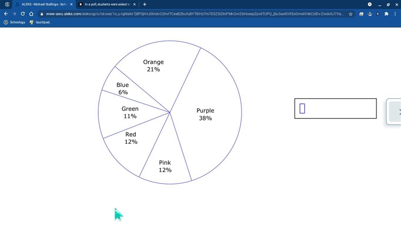 In a poll, students were asked to choose which of six colors was their favorite. The-example-1