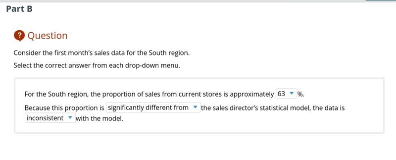 Consider the first month's sales data for the Midwest region. Select the correct answer-example-2