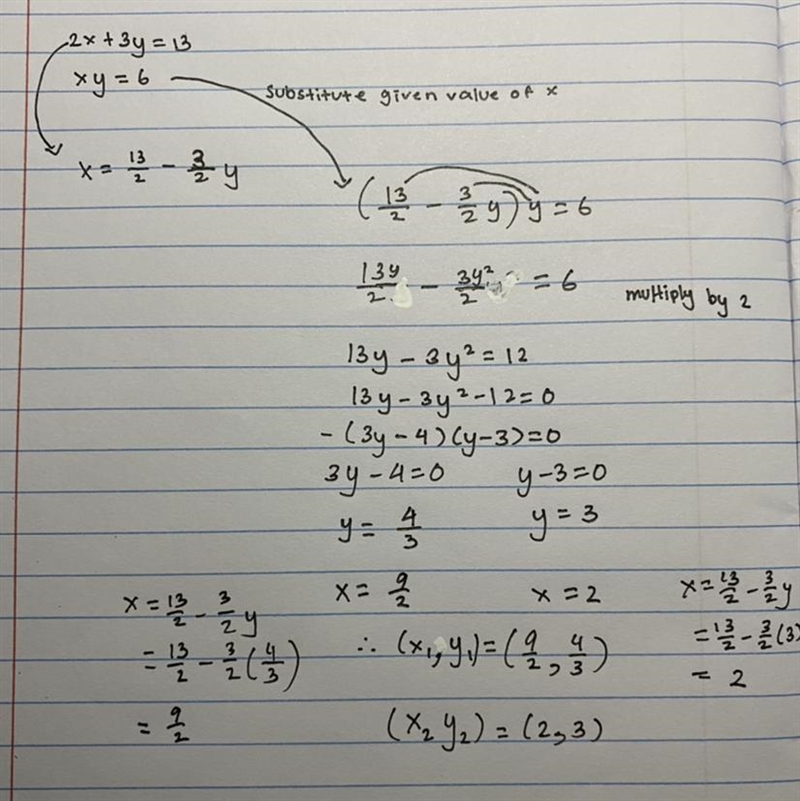 Find the following 2x + 3y = 13 xy = 6 find 8 {x}^(3) + 27 {y}^(3) ​-example-1