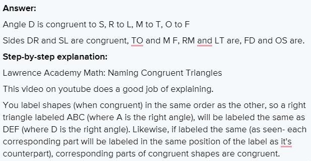 Please help me. Thank you Polygon DRMF is congruent to SLTO. Name two sets of congruent-example-1