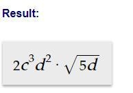 Simplify the radical expression. √20c^6 d^5-example-2