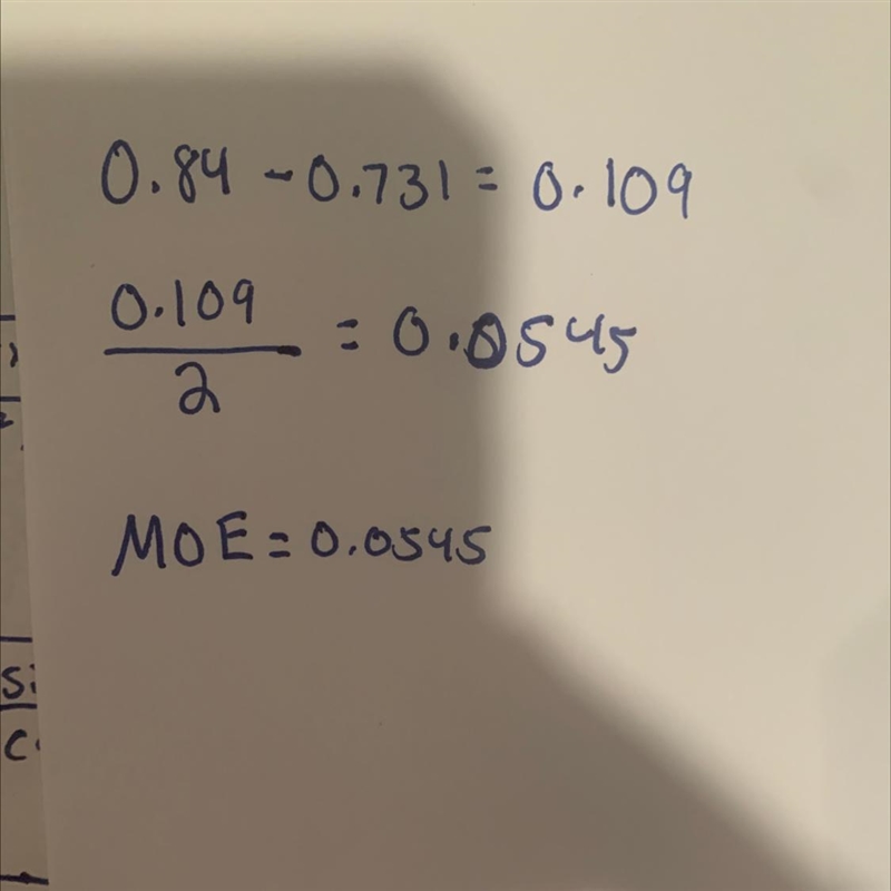 A 95% confidence interval for a certain population proportion was calculated to be-example-1