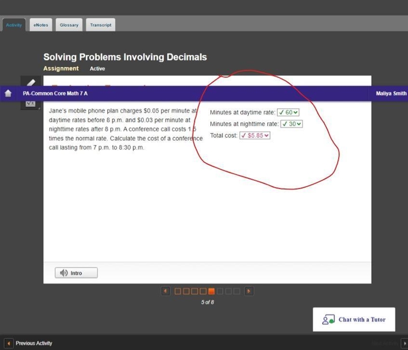 Jane’s mobile phone plan charges $0.05 per minute at daytime rates before 8 p.m. and-example-1