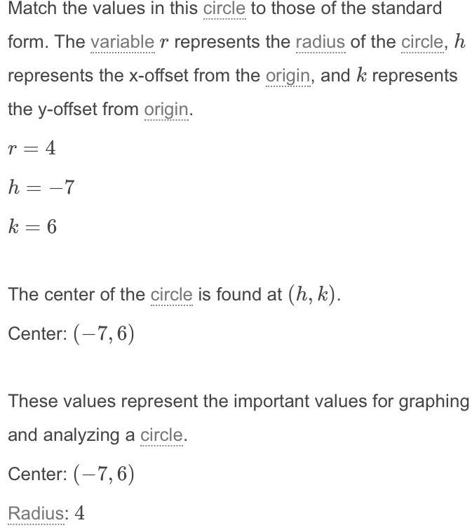 Determine the center and radius of the following circle equation: x2 + y2 + 14x – 12y-example-4