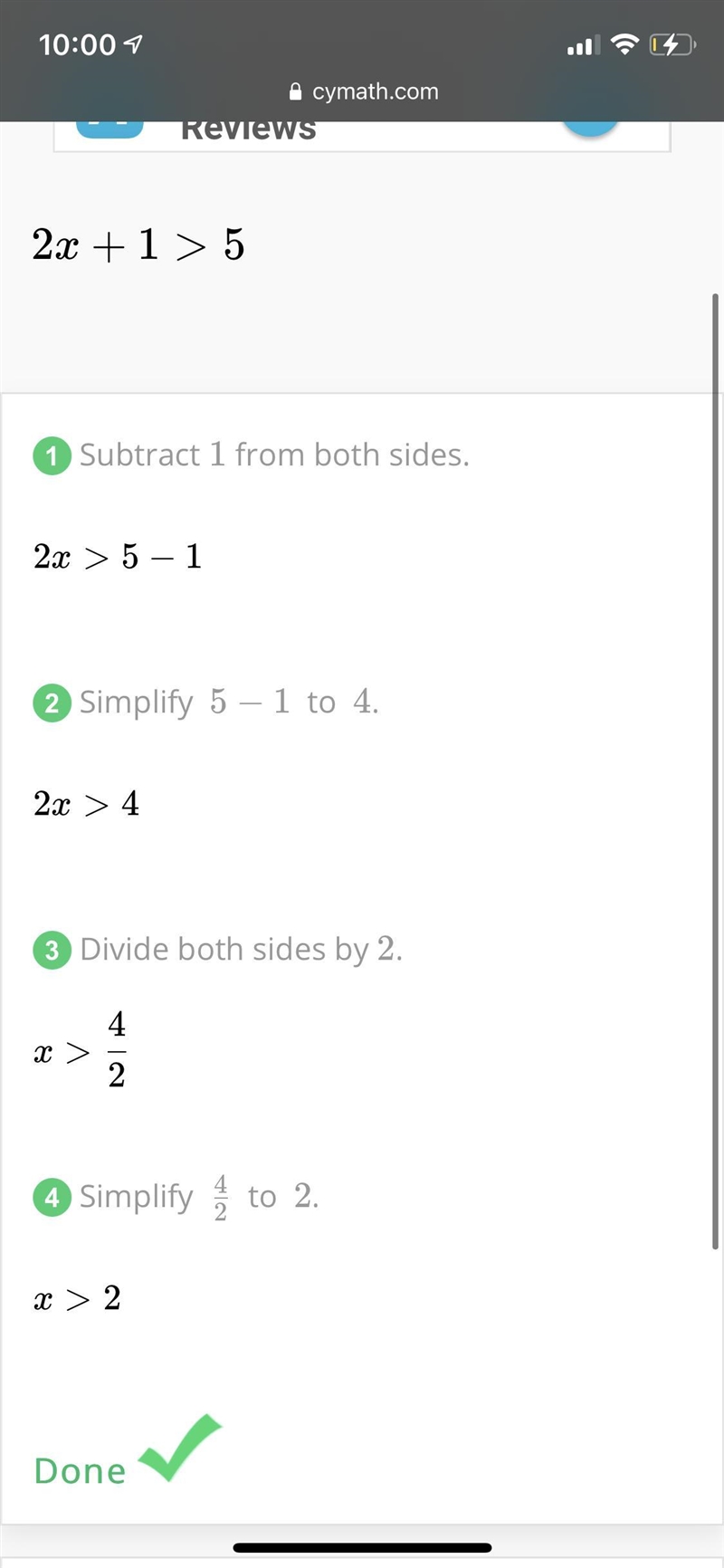 2x + 1 greater than 5-example-1