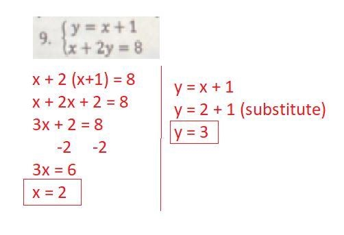 Solve each system of equations using substitution-example-1