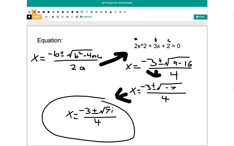 A solution of the equation 2x2 + 3x + 2 = 0 is-example-1