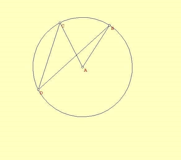 What is the measure of the inscribed angle that shares endpoints with a central angle-example-1