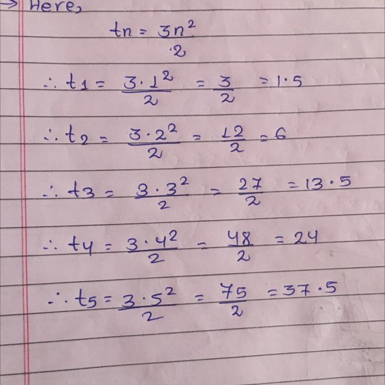 Find the first 5 terms in 3n^2/2-example-1