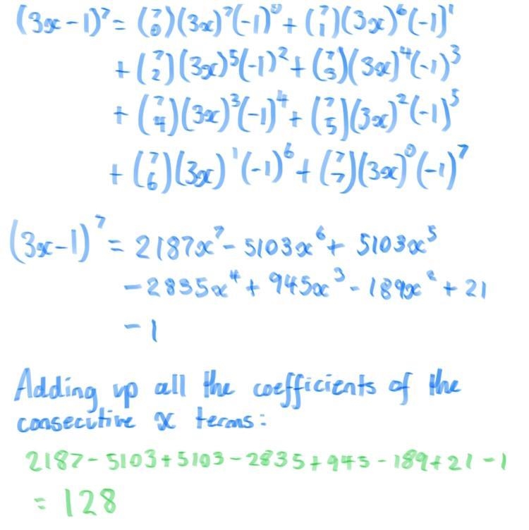 \sf \: If (3x-1) ^(7) = a _(7) x ^(7) + a _(6) x ^(6) + a _(5) x ^(5)+.... \\ \sf-example-1