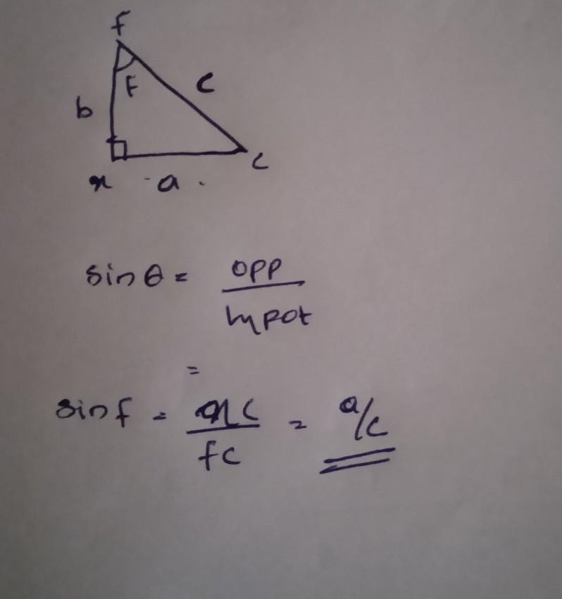 Sin F = bc a/b c/a a/c-example-1