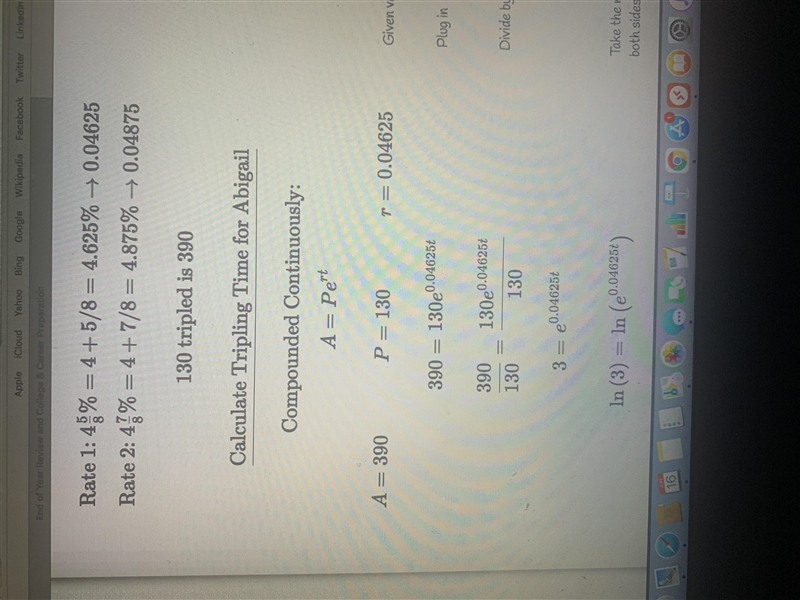 Abigail invested $130 in an account paying an interest rate of 4 5 8 4 8 5 ​ % compounded-example-1