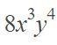 Which expression is equivalent to (2xy) (4x2y3)?-example-1