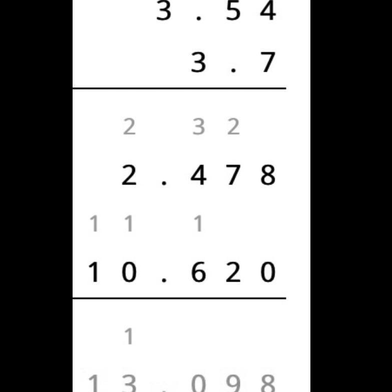 What is the product of 3.54 and 3.7? show work / explain please!-example-1