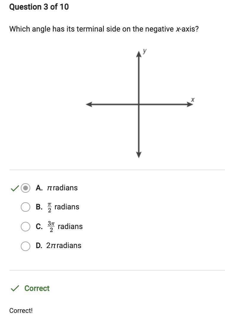 Which angle has its terminal side on the negative x-axis?-example-1