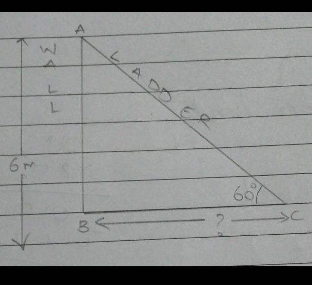 Need help with this trigonometry word problem A ladder placed against a wall such-example-1