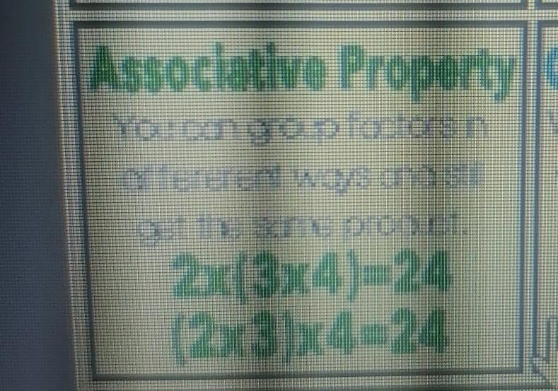 What property is illustrated in the following equation? (6 x 8) x ? = 6 x (8 x 5) Associative-example-1