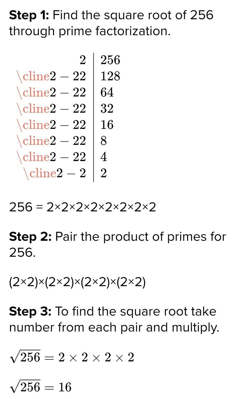 What's √(256) ​-example-1