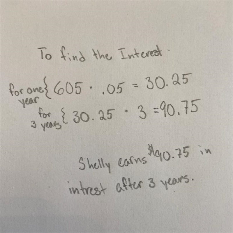 3) Shelley deposits $605 into an account that earns 5% compound interest each year-example-1