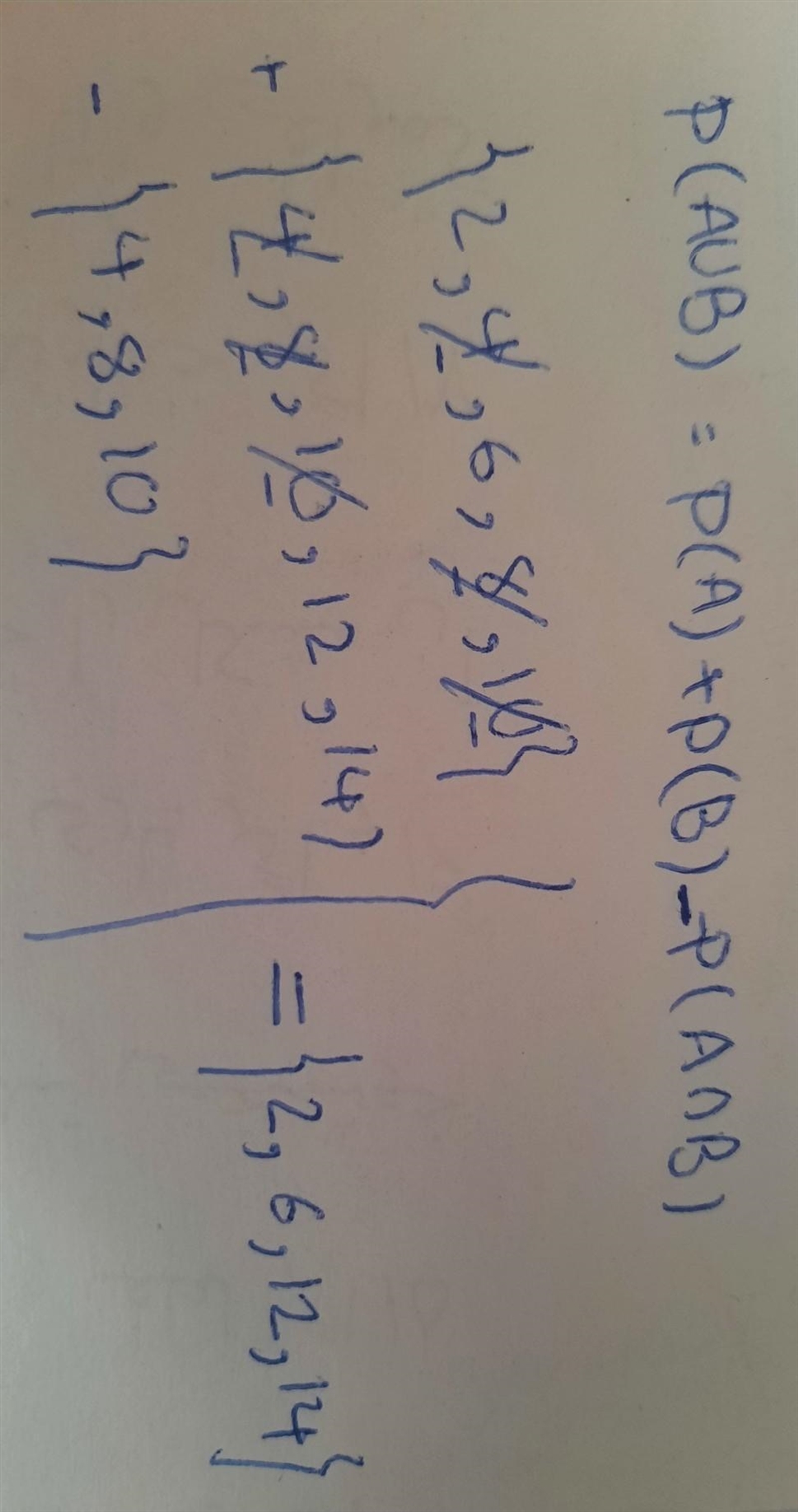 If A = {2,4,6,8,10} and B = {4,8,10,12,14), find AUB.​-example-1