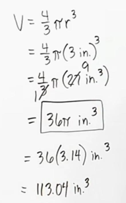 Find the volume of this sphere. Use 3 for 7T V [?]ft3 V = Tr3 1 3ft PLEASE HELP-example-1