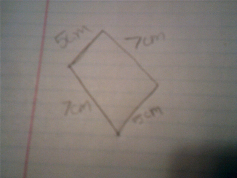 Draw a rhombus with length of diagonals 5 cm and 7 cm​-example-1